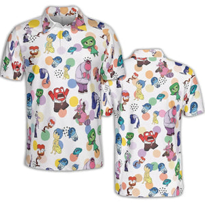 Emotion Characters Inside Out AOP Men/Women Polo Shirt