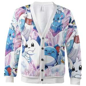 Winter Friends Pokemon Pattern Cardigan