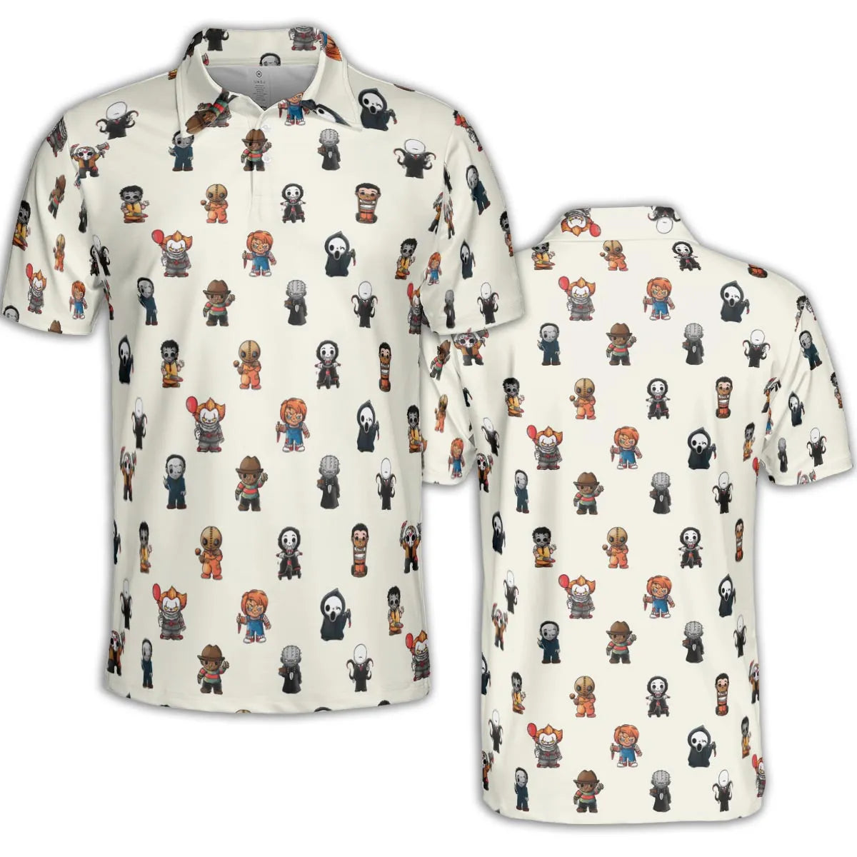 Horror Movies Characters Pattern AOP Men/Women Polo Shirt