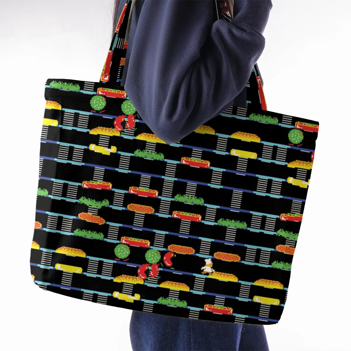 BurgerTime Arcade Game Large Tote Bag