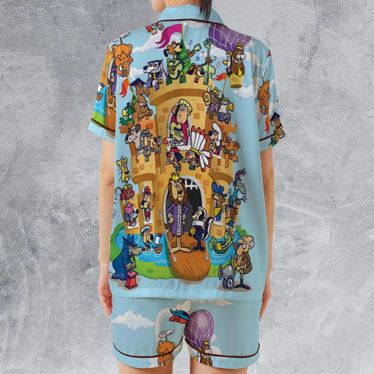 Classic Underdog Satin Short-Sleeve Pajamas Set