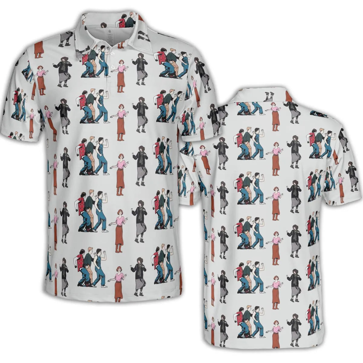 The Breakfast Club Characters Pattern AOP Men/Women Polo Shirt