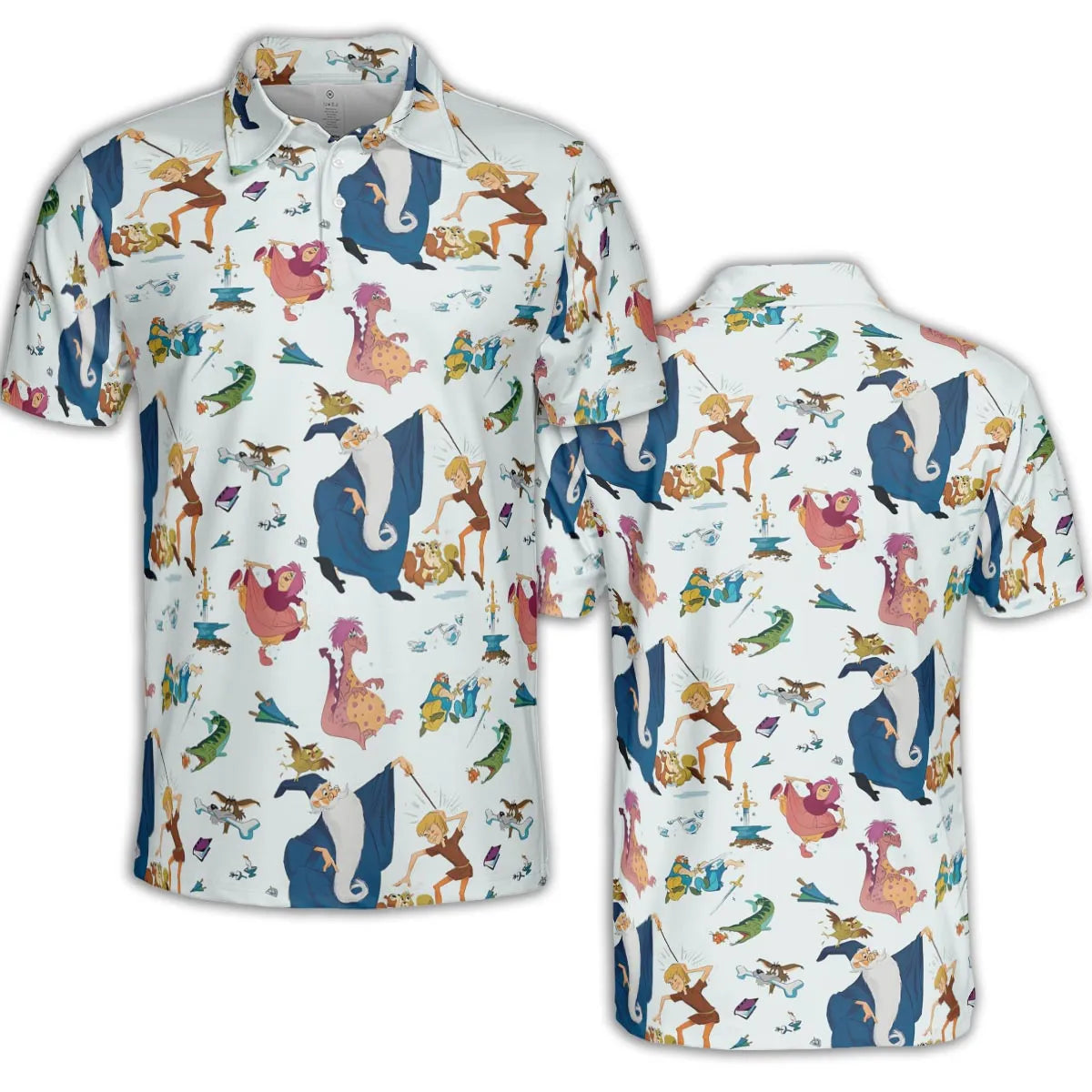 Sword in the Stone Pattern AOP Men/Women Polo Shirt