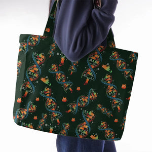 Cat Kitten DNA Pattern Large Tote Bag