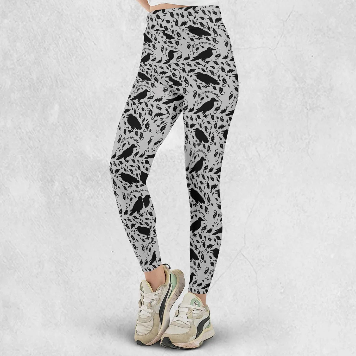 Nevermore The Raven Edgar Allan Poe Pattern Legging