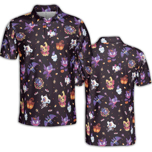 Trick or Treat Poke'ween Pokemon AOP Men/Women Polo Shirt