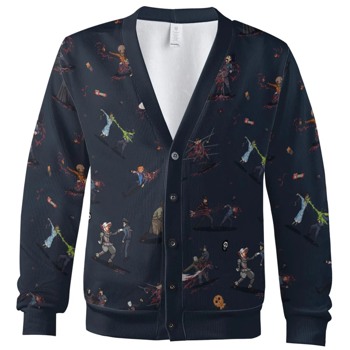 Slashers Assemble Horror Characters Cardigan