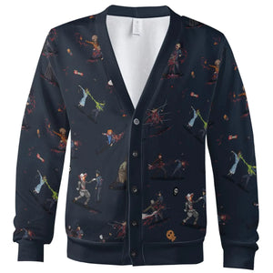 Slashers Assemble Horror Characters Cardigan