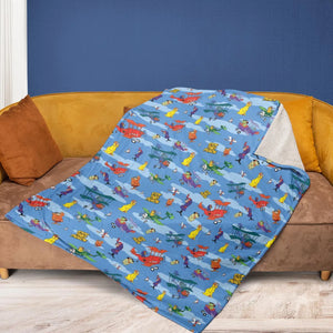 Stop That Pigeon Dastardly and Muttley in Their Flying Machines Fleece Blanket
