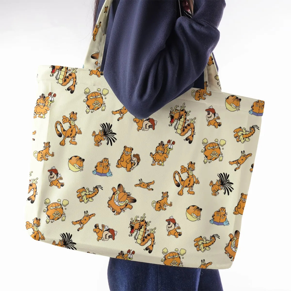 Lazy Legend Garfield Pokemon Mashup Large Tote Bag