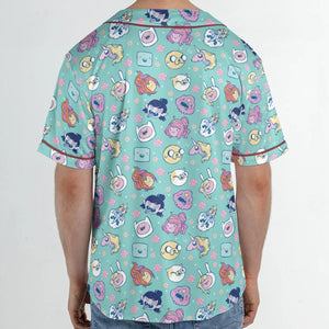 Adventure Time Floral Pattern Unisex Baseball Jersey