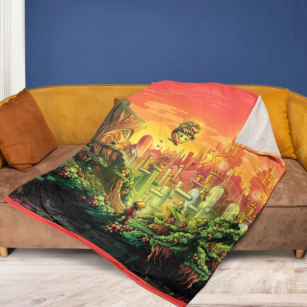 Plumber Kingdom Super Mario Fleece Blanket