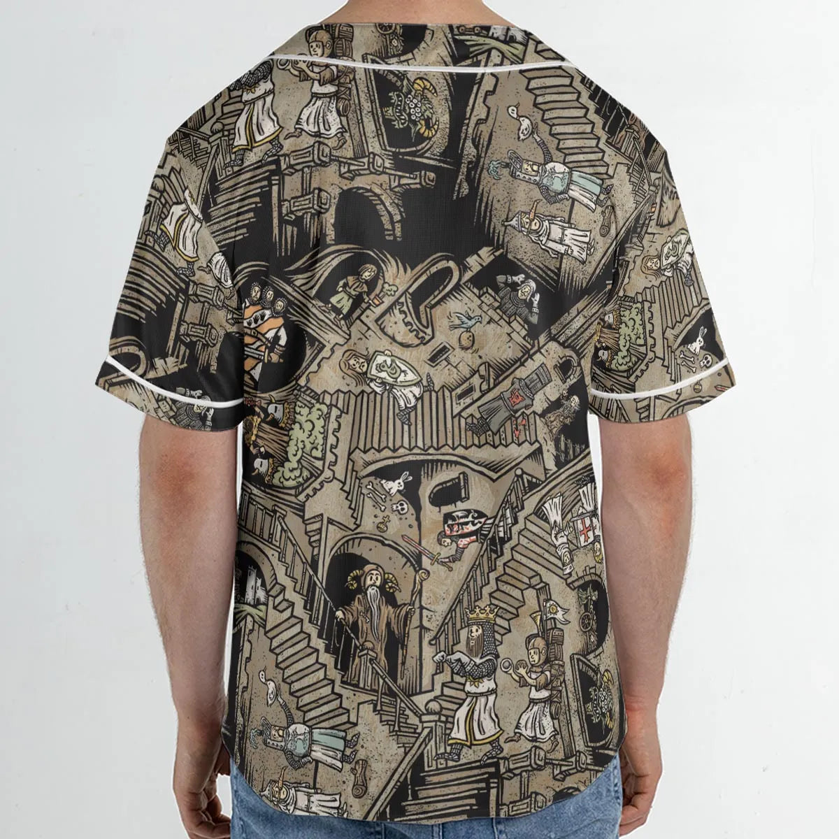 Monty Escher’s Relativity Unisex Baseball Jersey