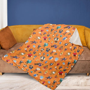 80s Hulk Rock 'n' Wrestling Characters Fleece Blanket