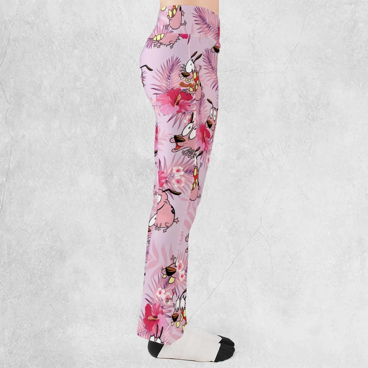 Courage the Cowardly Dog Floral Tropical Flare Leggings