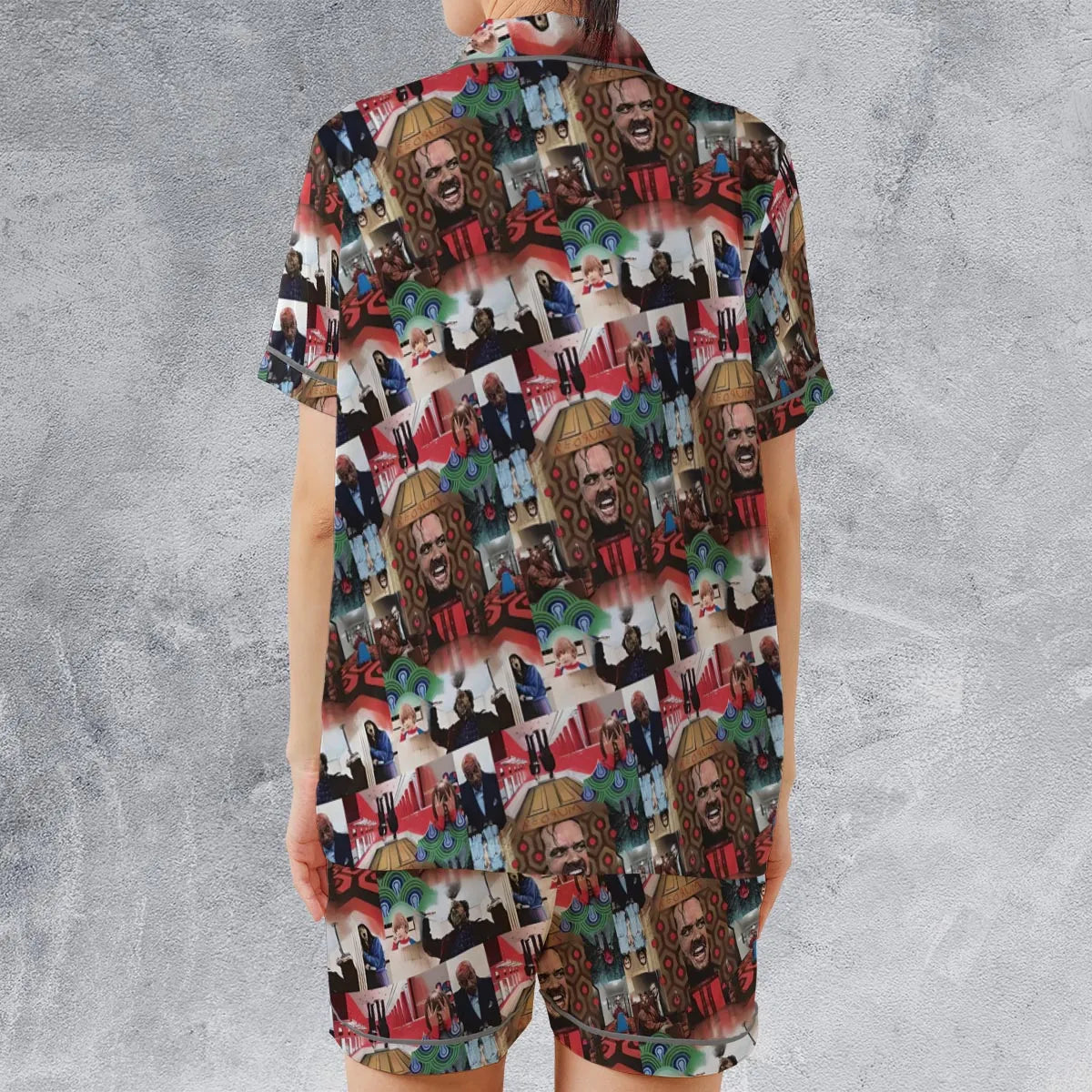Overlook Chic The Shinning Satin Short-Sleeve Pajamas Set