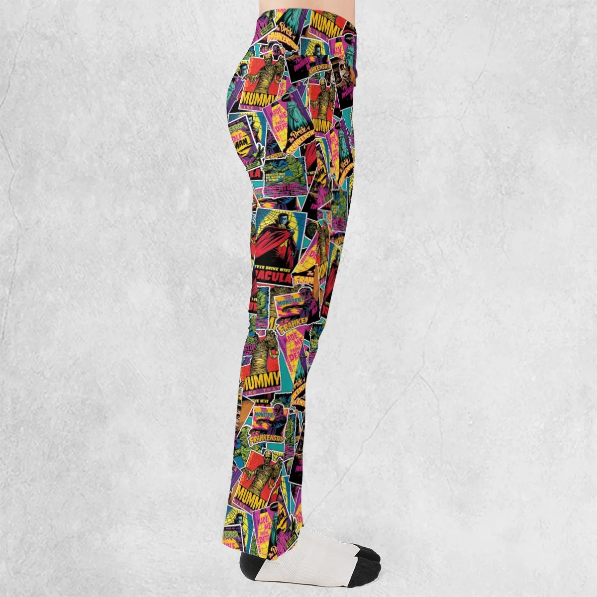 Multi Monster Pop Badges Flare Leggings