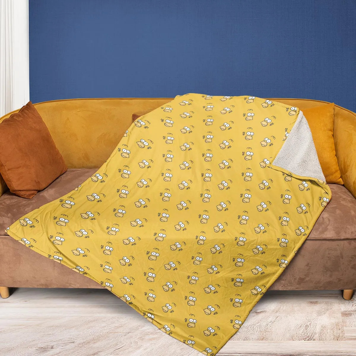 Homer Simpson Pattern Fleece Blanket