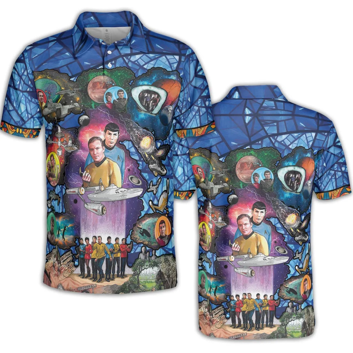 The Beginning Star Trek Pattern AOP Men/Women Polo Shirt