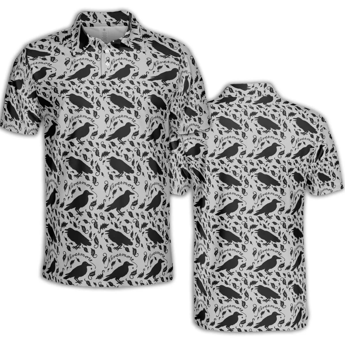 Nevermore The Raven Edgar Allan Poe Pattern AOP Men/Women Polo Shirt