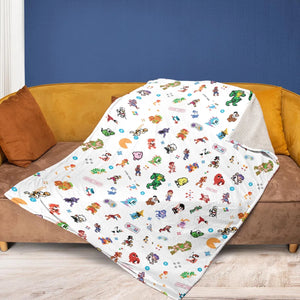 Iconic Video Game Characters Fleece Blanket