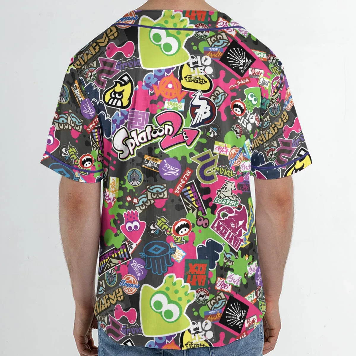Splatoon Video Game Pattern Unisex Baseball Jersey