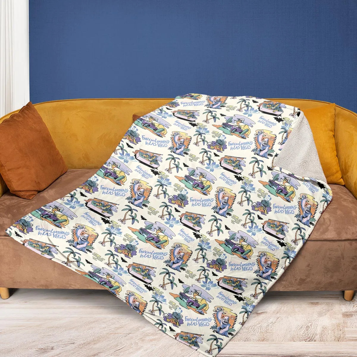 Vacation Fear and Loathing In Las Vegas Pattern Fleece Blanket