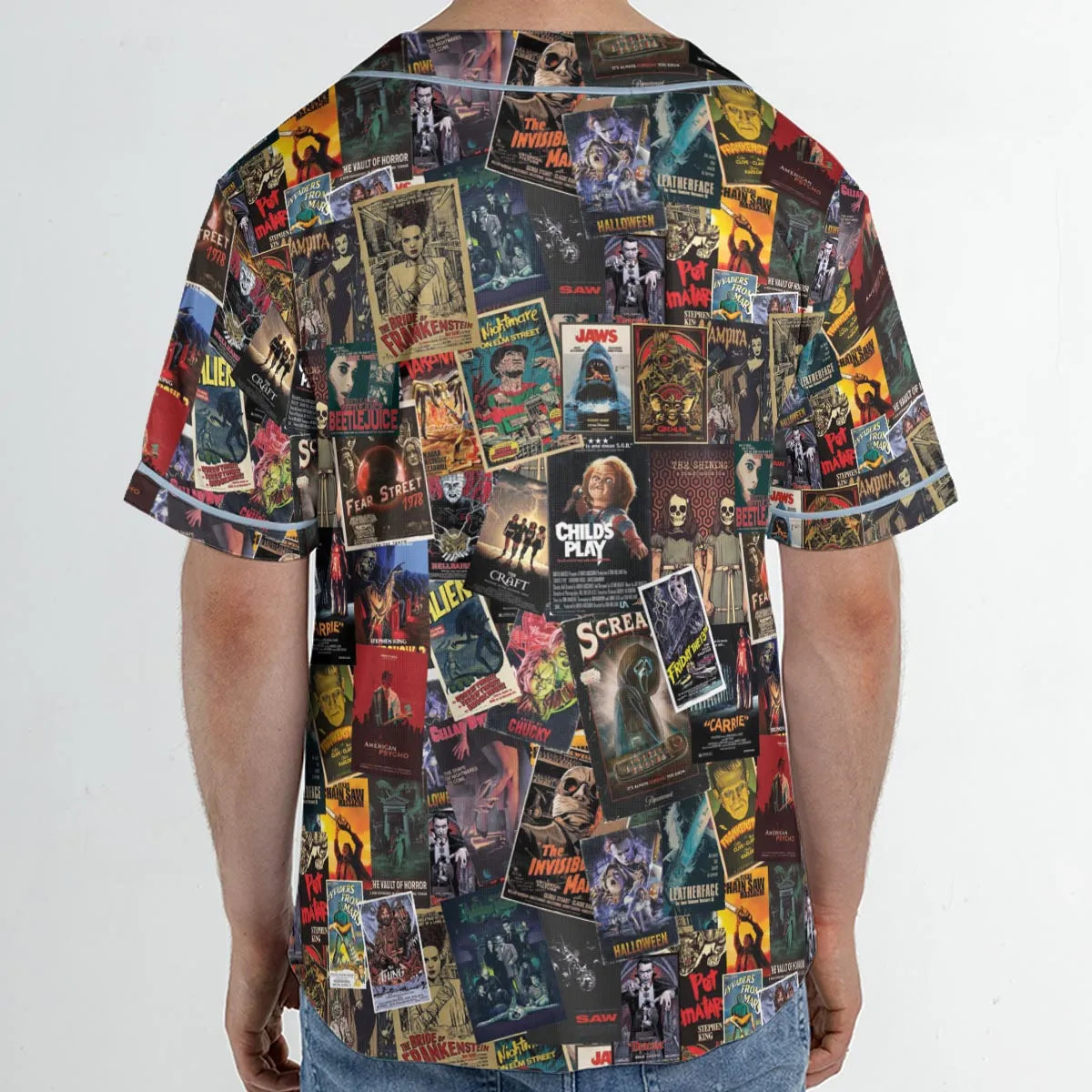 Vintage Horror Pattern Unisex Baseball Jersey