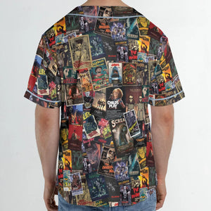 Vintage Horror Pattern Unisex Baseball Jersey