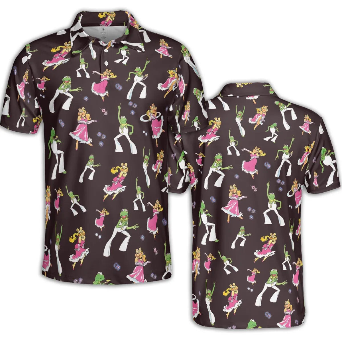 Disco Couple Kermit And Piggy The Muppet Show AOP Men/Women Polo Shirt