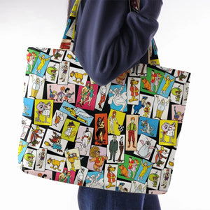 Back To The Day Old Cartoon Shows Large Tote Bag