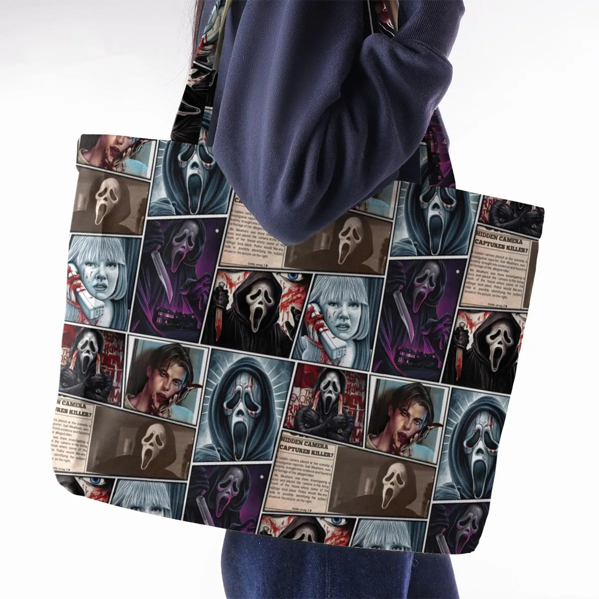 Scream Ghostface Horror Movie Halloween Large Tote Bag