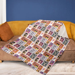Dr. Mrs. The Monarch The Venture Bros. Magazine Poses Fleece Blanket