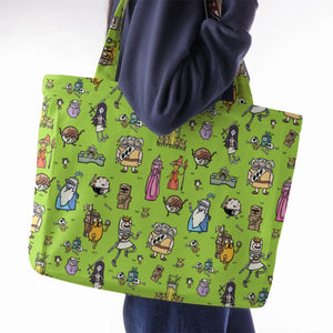 Finn Holy Adventure Adventure Time and Monty Python and the Holy Grail Large Tote Bag