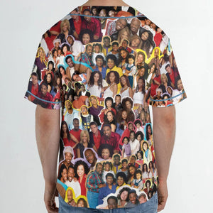 Old Black Sitcom Shows Collage Unisex Baseball Jersey