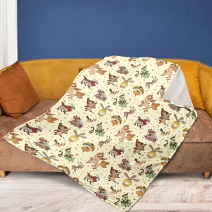 Autumn Vibes Pokemon Pattern Fleece Blanket