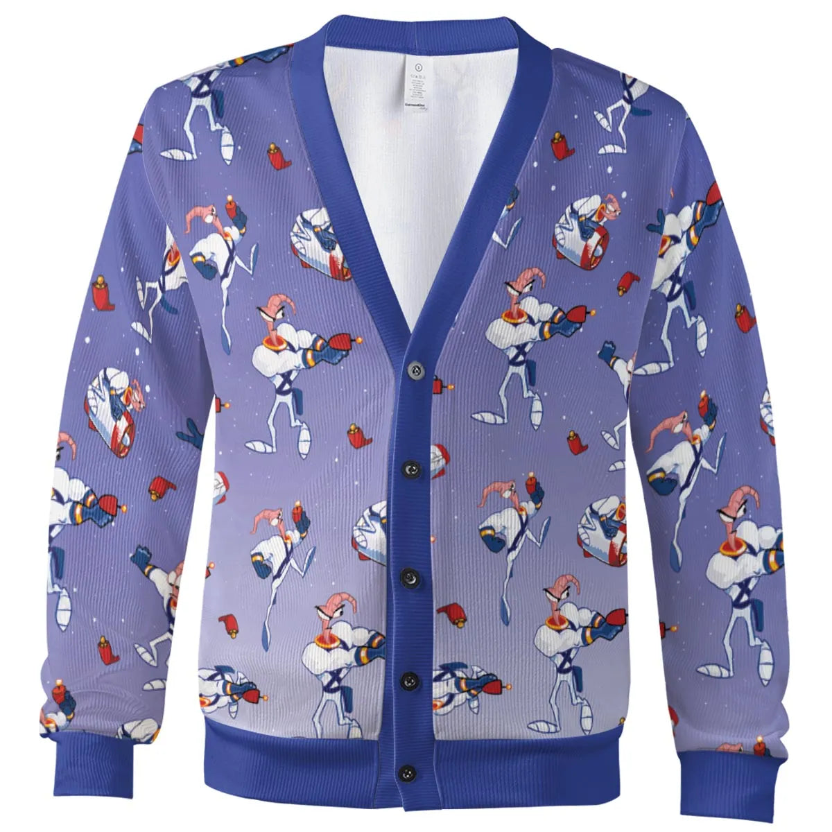 Ungroovy Earthworm Jim Cardigan