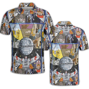 Stained Glass Star Wars AOP Men/Women Polo Shirt
