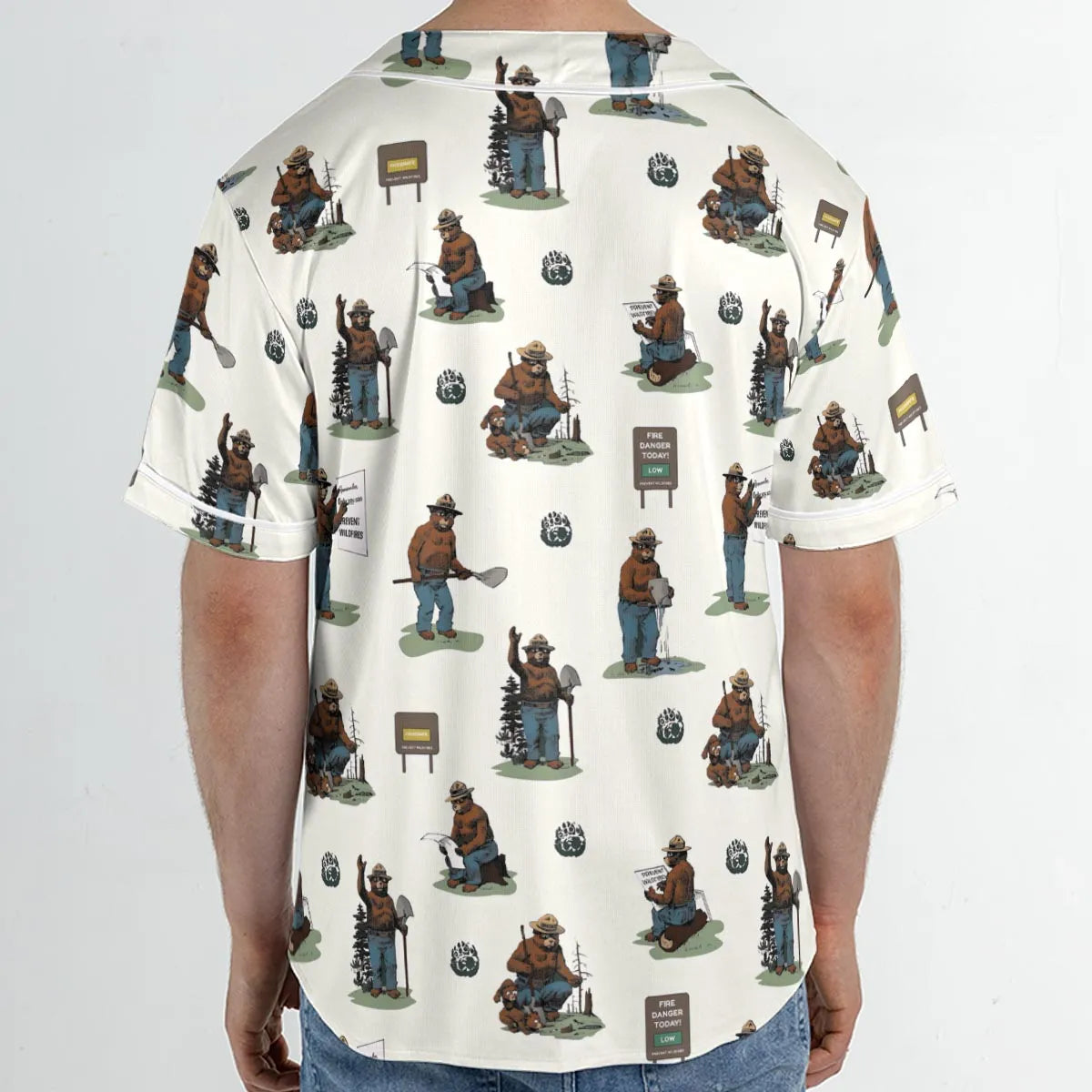 Smokey The Bear Unisex Baseball Jersey