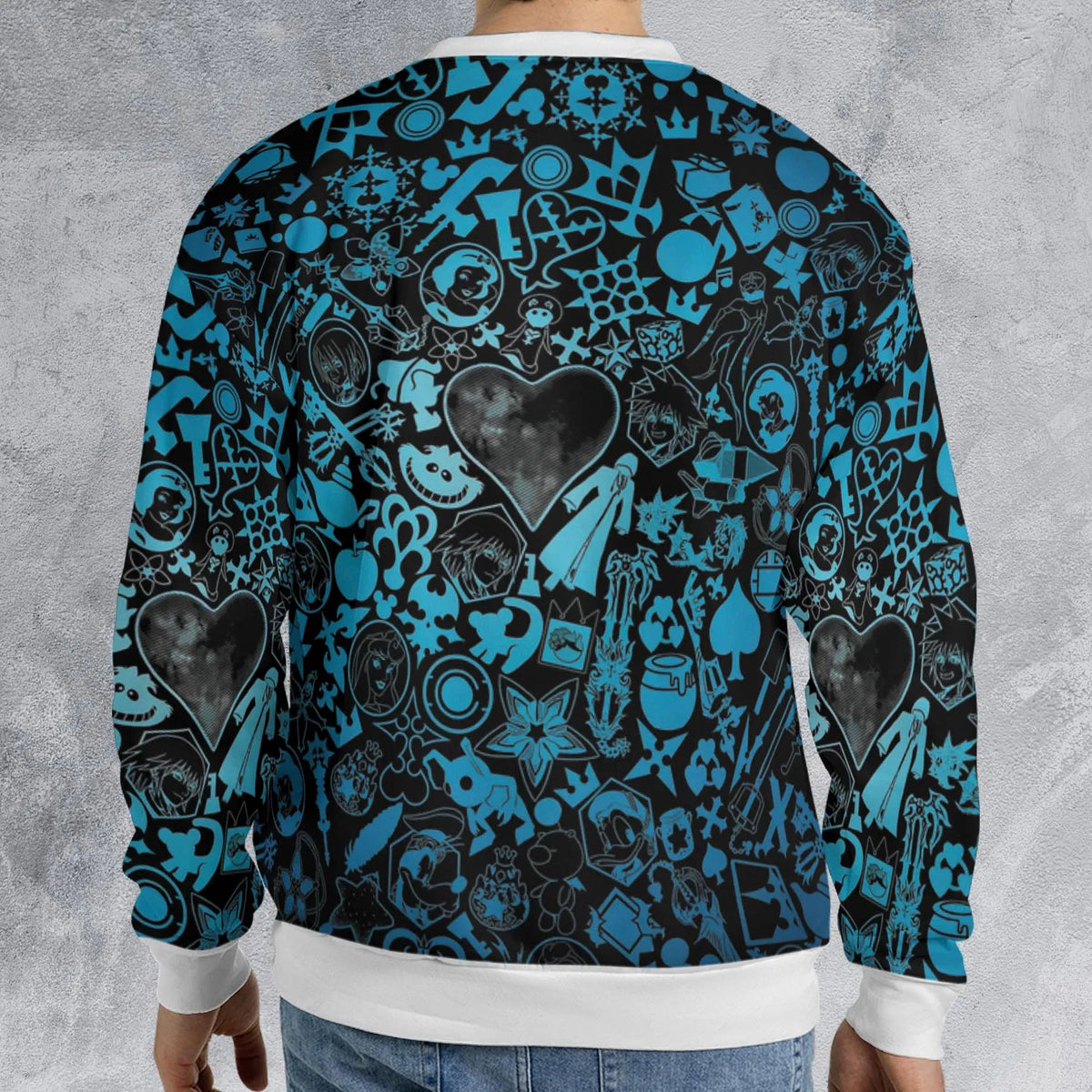 Blue Key Heart Kingdom Hearts All-over Print Sweatshirt