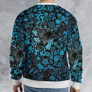 Blue Key Heart Kingdom Hearts All-over Print Sweatshirt