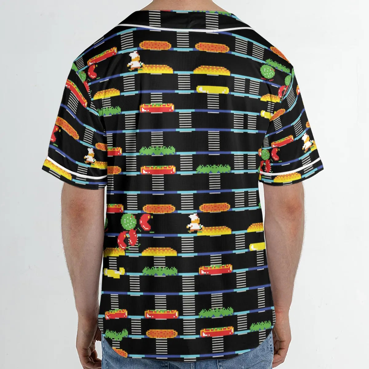 BurgerTime Arcade Game Unisex Baseball Jersey