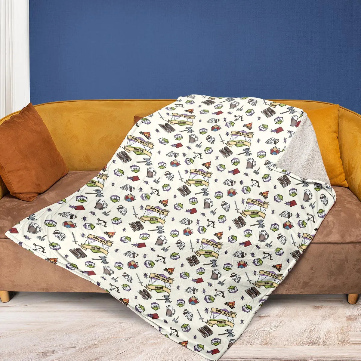 Roll With Pride DnD Fleece Blanket