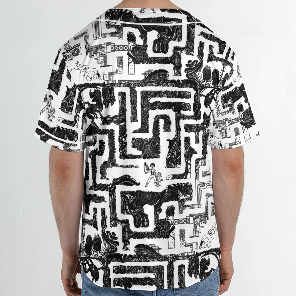 Xenomorph Alien Maze Unisex Baseball Jersey
