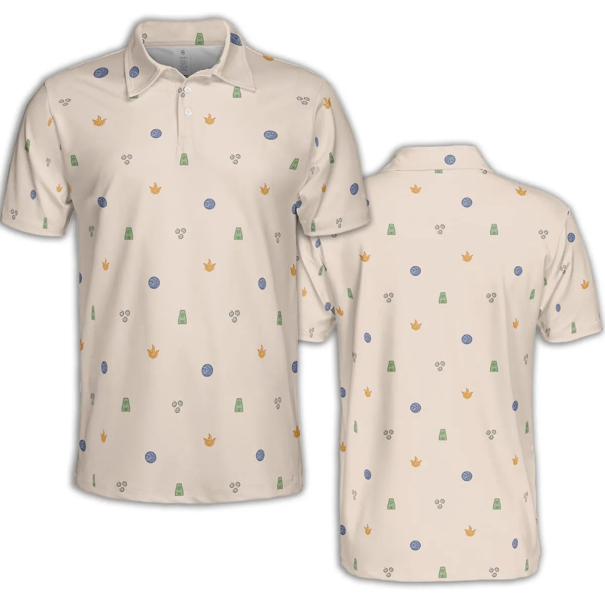 Avatar The Last Airbender Four Elements Pattern AOP Men/Women Polo Shirt