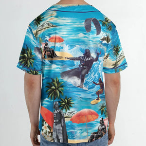 Darth Vader Surfing Unisex Baseball Jersey