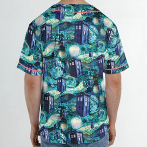 Tardis Starry Night Doctor Who Unisex Baseball Jersey