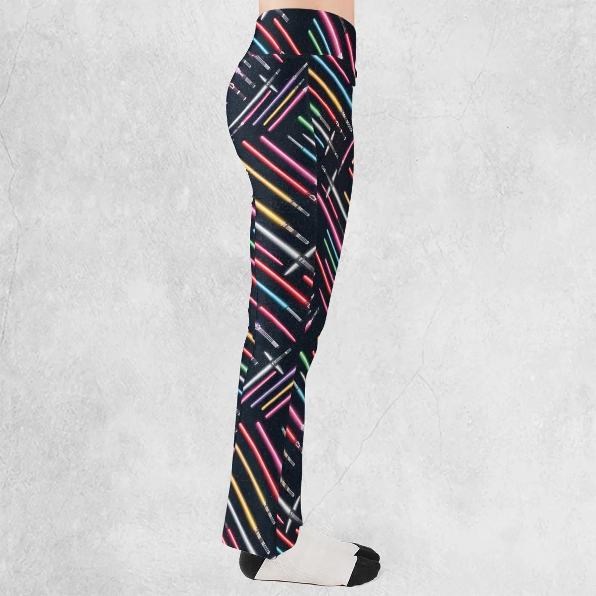 Lightsabers Star Wars Pattern Flare Leggings