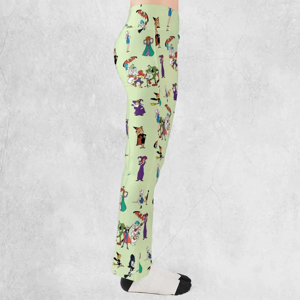 Witches Cartoon Characters Flare Leggings
