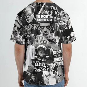 Universal Monsters Pattern Unisex Baseball Jersey